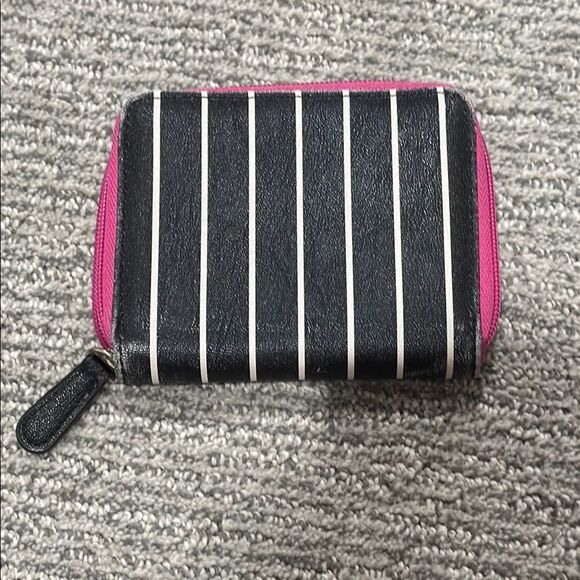 Betsey Johnson Black and Pink Striped Wallet - Picture 2 of 4